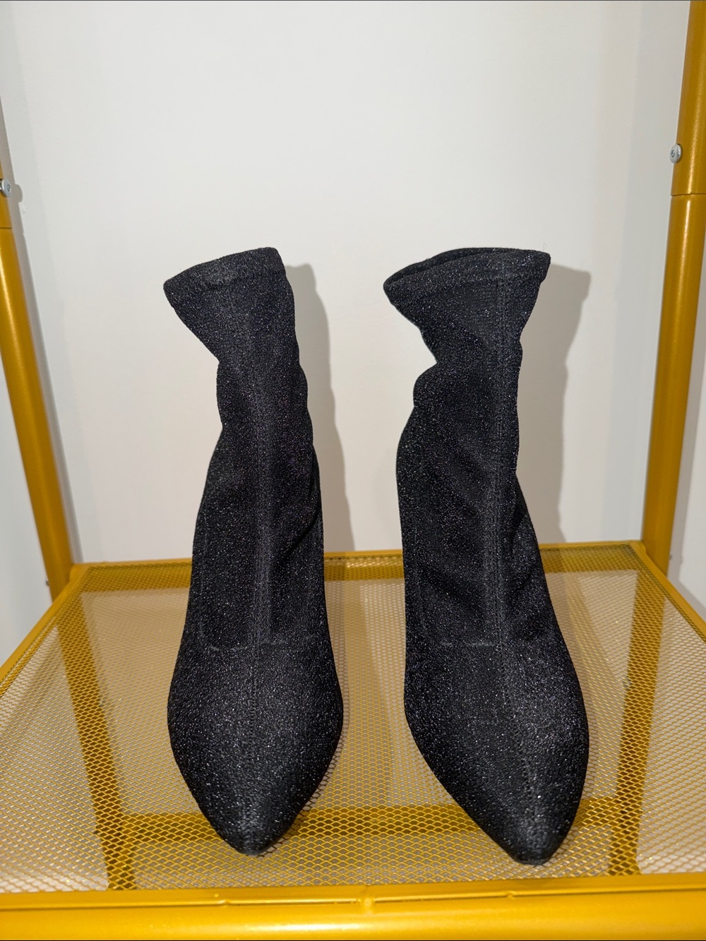 Jones New York Black Sparkle Pointed Sock Booties